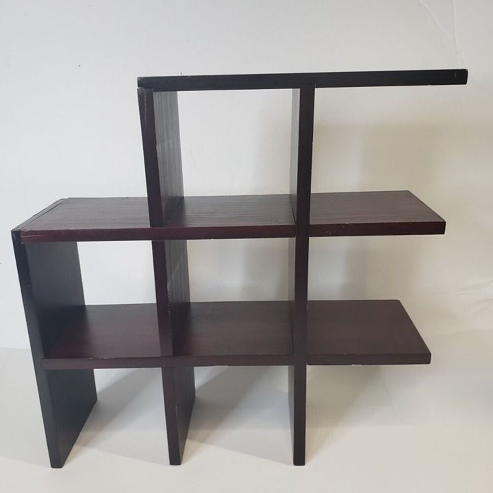 Dark Wood Hanging or Standing Mini Figurine Shelf 12x12"